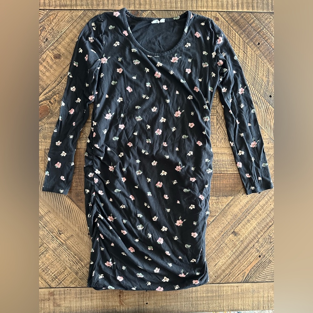 Gap Maternity Floral Black Dress
